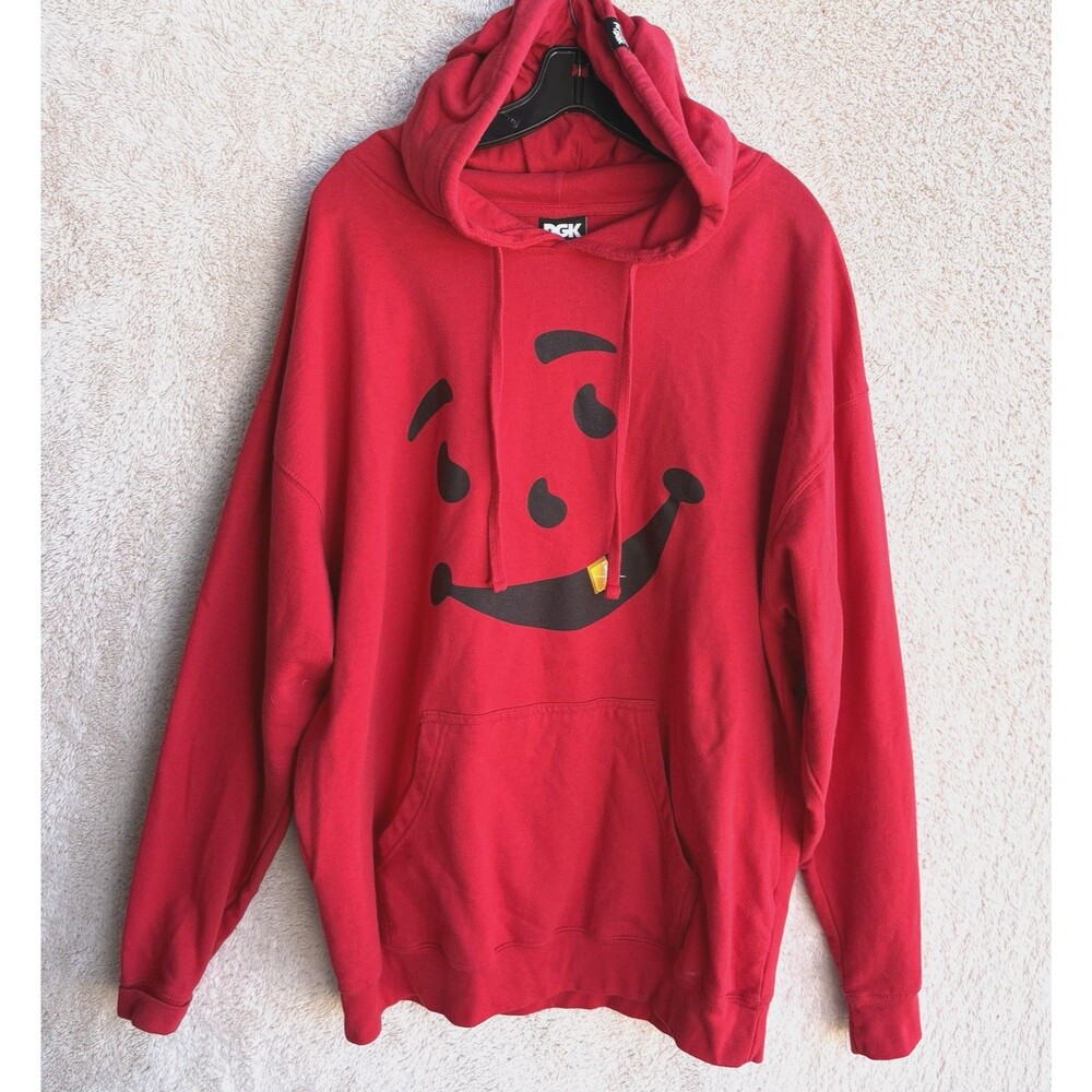 DGK x Kool-Aid Man Thirst Red Hoodie Mens Sz 2XL Dirty Ghetto Kids Streetwear